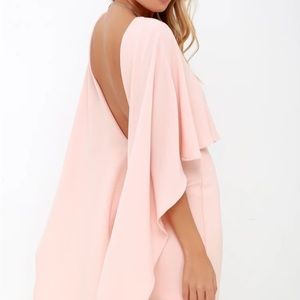 Best is yet to come Backless cape mini bodycon Lulu’s dress peach dress small